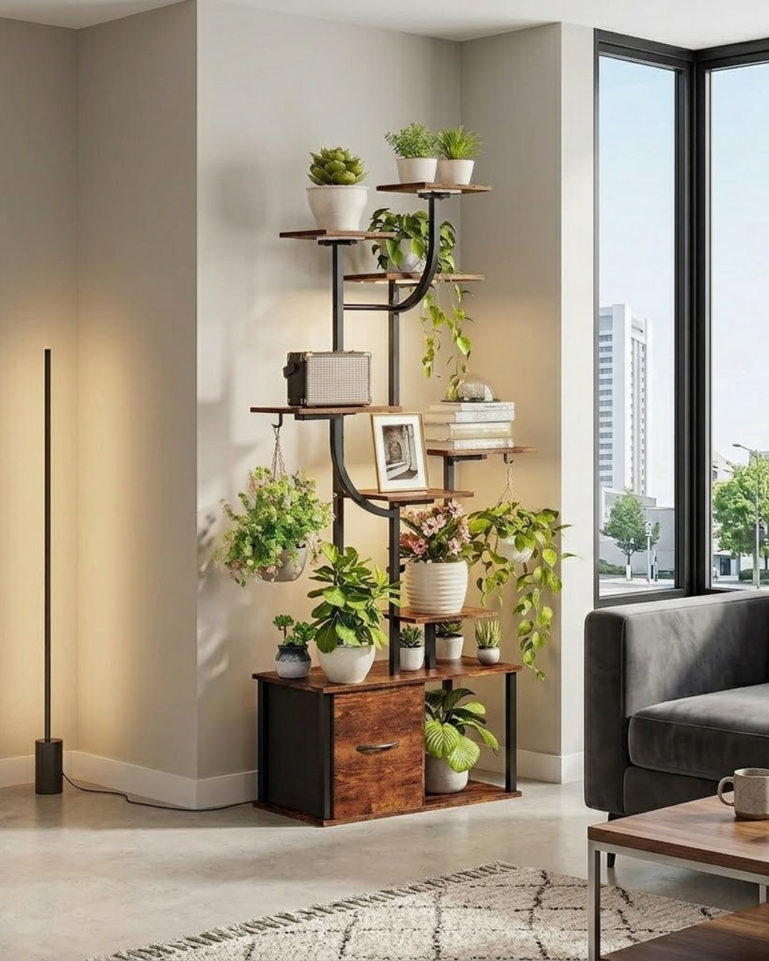 Tiered Plant Stand with Integrated Lights