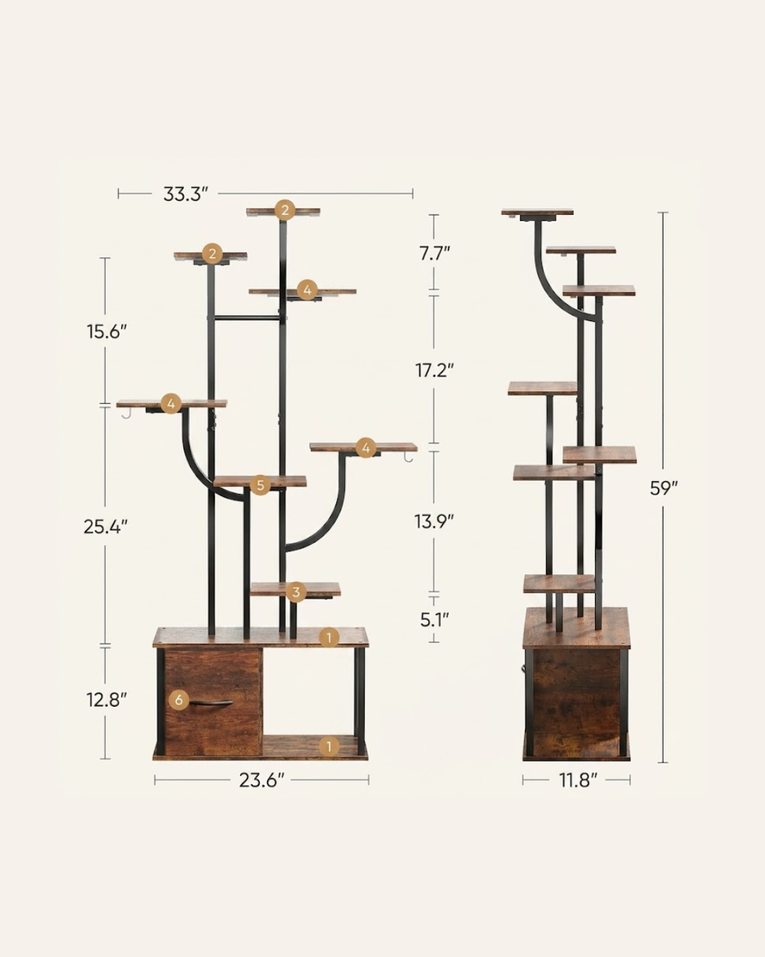 Tiered Plant Stand with Integrated Lights