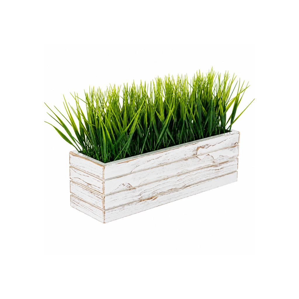 Faux Wheatgrass Planter